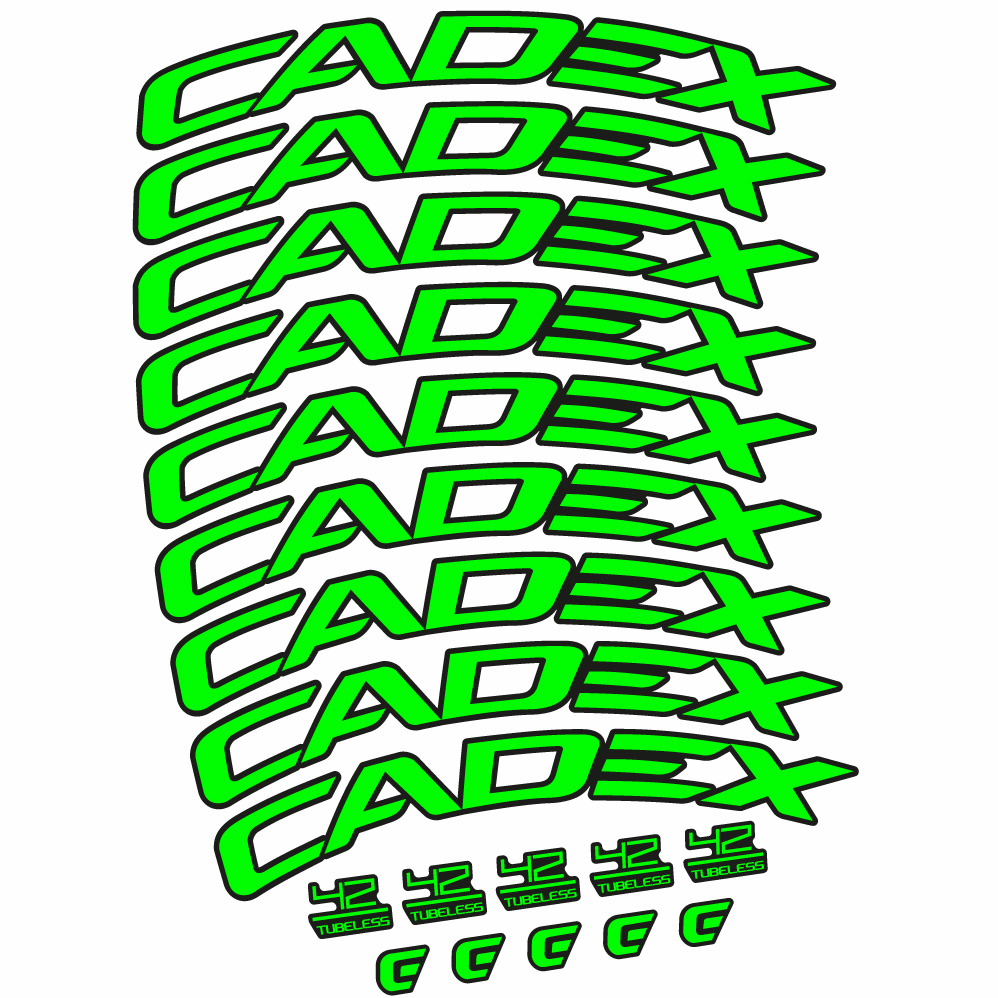 Stickers CADEX 42 Tubeless Shoe, Route 42 compatibles Autocollants roues Route
