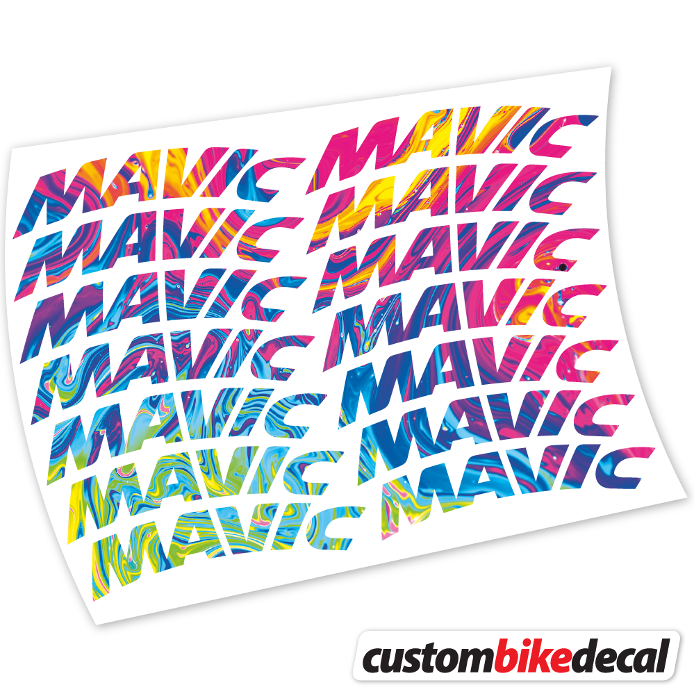 Psychedelic Rainbow decal for Mavic Racing Bikes 45mm Racing Mountain Wheel MTB wheel – bike sticker vinyl