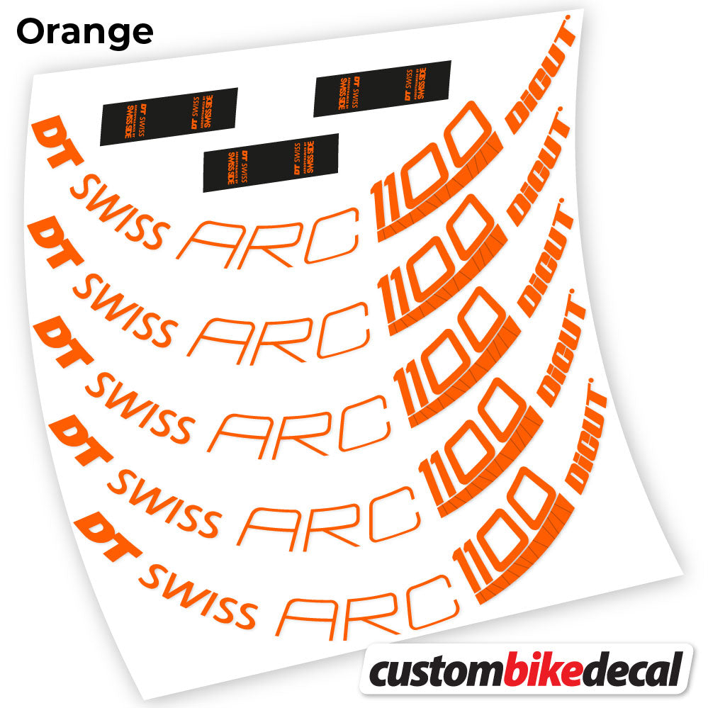 Orange decal for DT Swiss ARC 1100 Dicut 80 road wheel 80mm – bike sticker vinyl