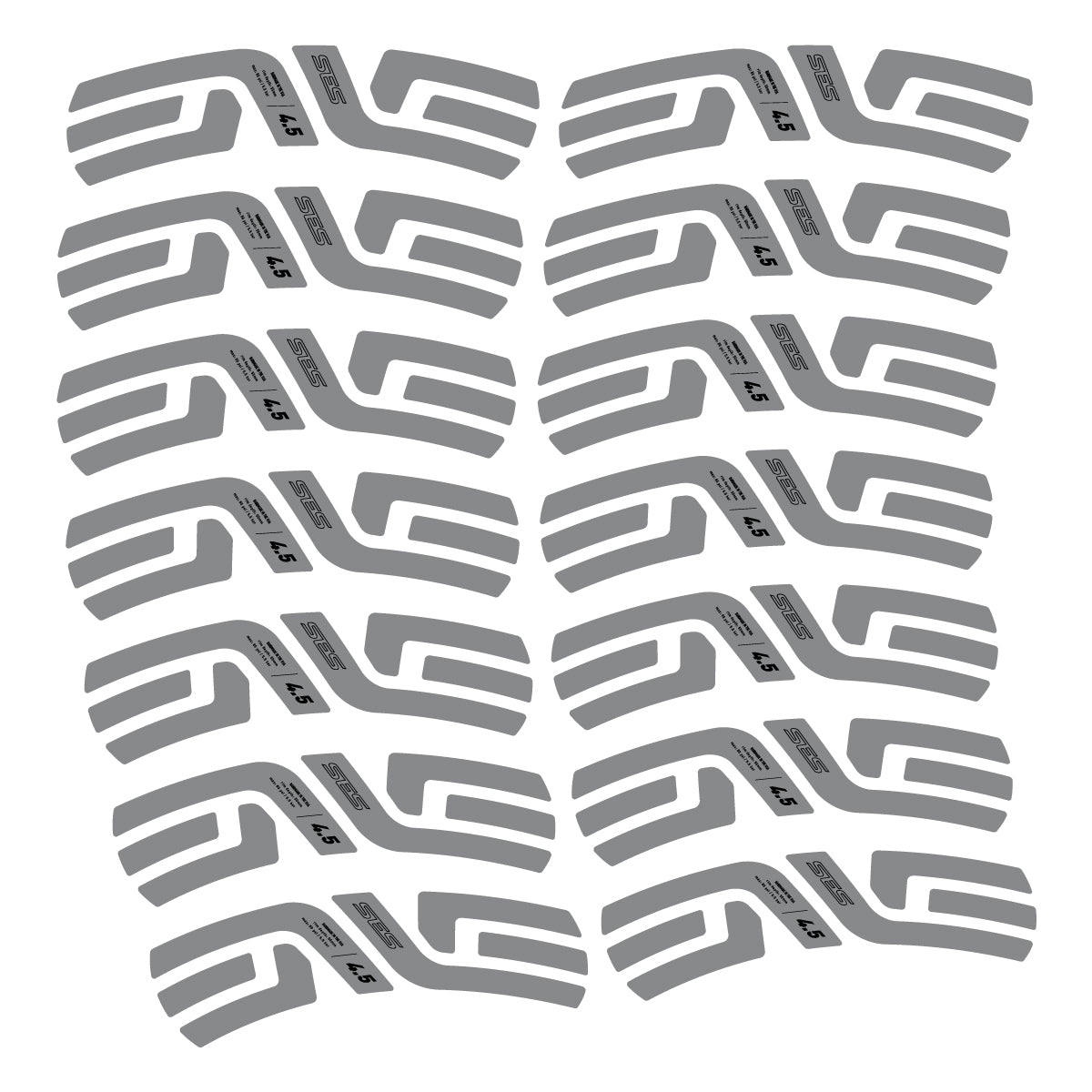 Stickers compatibles Envx SES 4.5 pour jantes route 48 mm – autocollants vinyle - Gris Souris