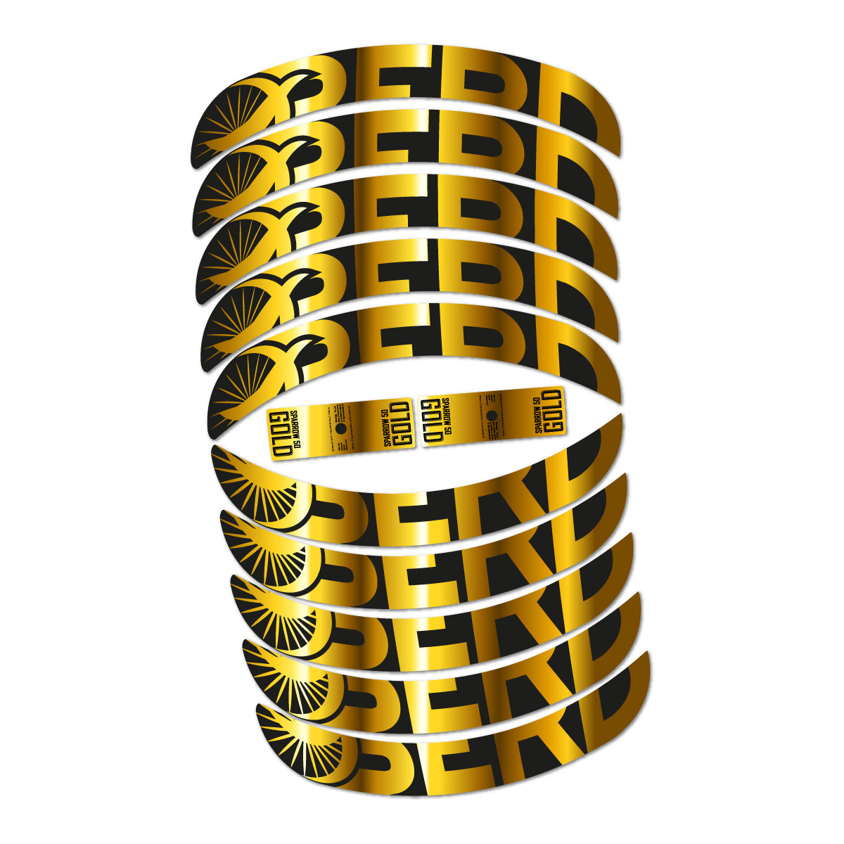 Chrome Gold decal for Berd Sparrow 50 Gold 2026 road wheel 50mm – bike sticker vinyl