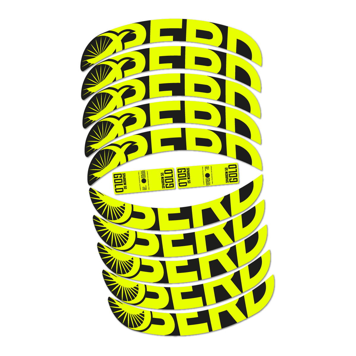 Neon Yellow decal for Berd Sparrow 50 Gold 2026 road wheel 50mm – bike sticker vinyl