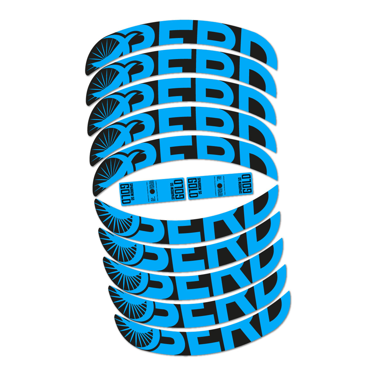 Light Blue decal for Berd Sparrow 50 Gold 2026 road wheel 50mm – bike sticker vinyl