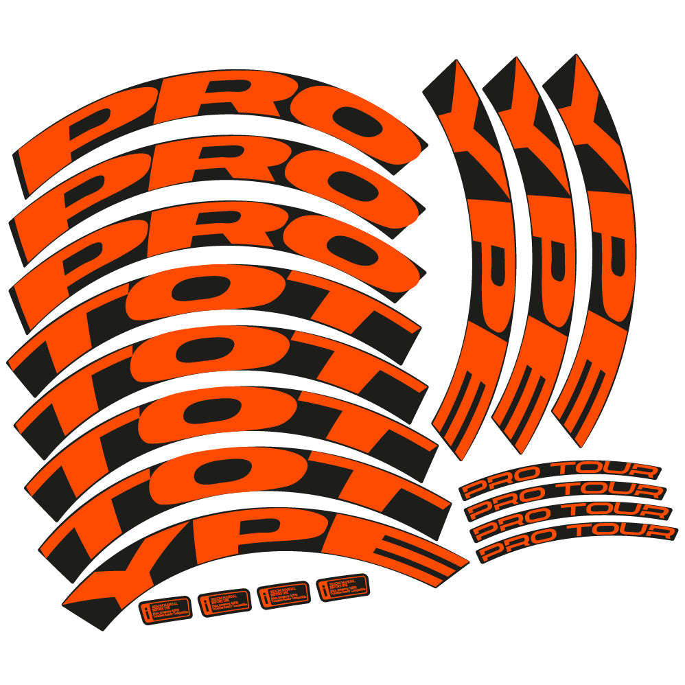 Stickers Proto. Pro Tour Disc custom design, Route profile 50 Autocollants roues Route