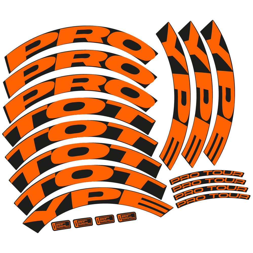 Stickers Proto. Pro Tour Disc custom design, Route profile 50 Autocollants roues Route