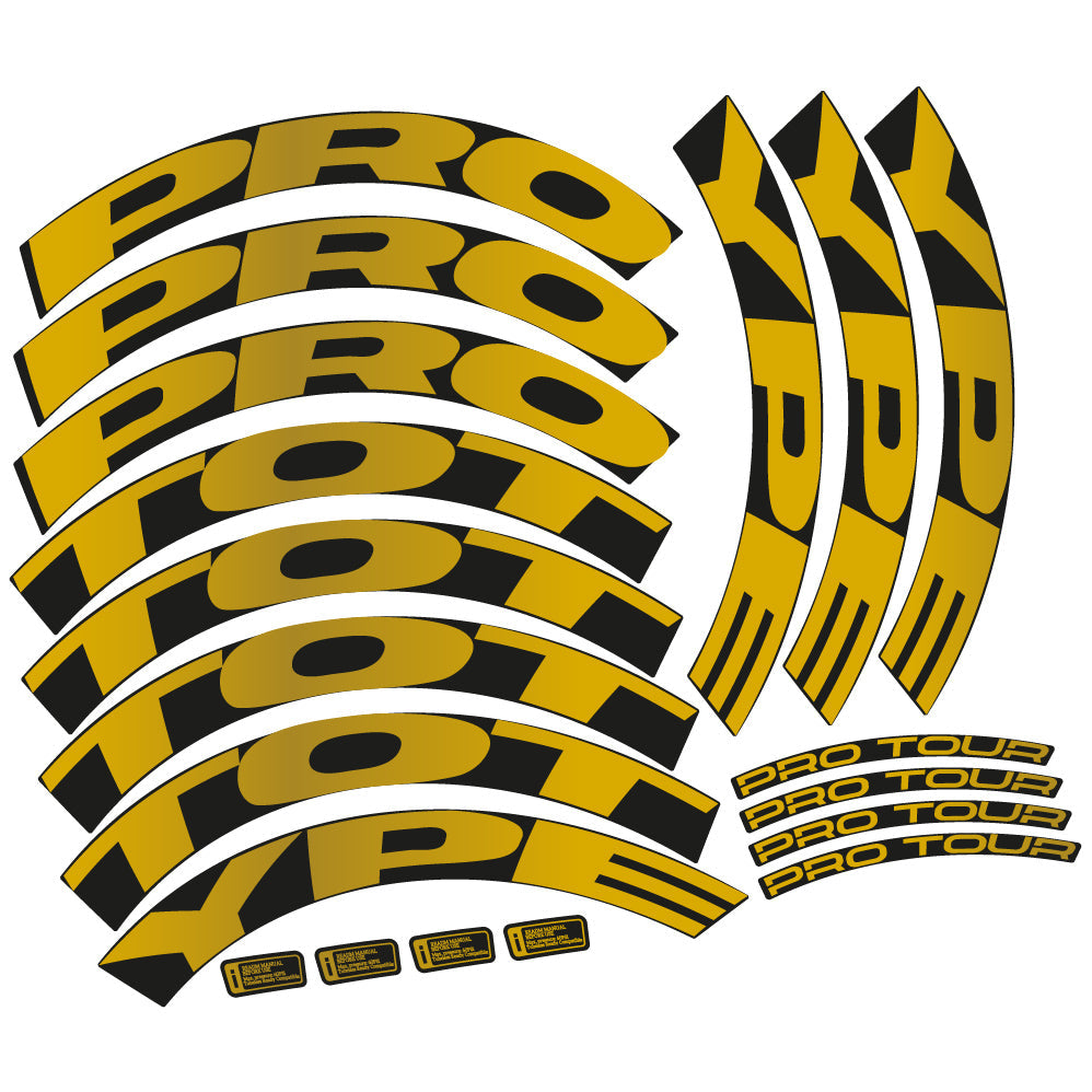 Stickers Proto. Pro Tour Disc custom design, Route profile 50 Autocollants roues Route