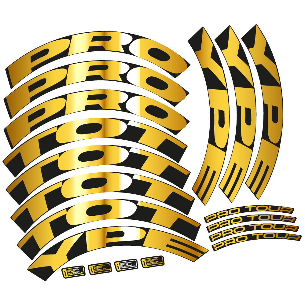 Stickers Proto. Pro Tour Disc custom design, Route profile 50 Autocollants roues Route