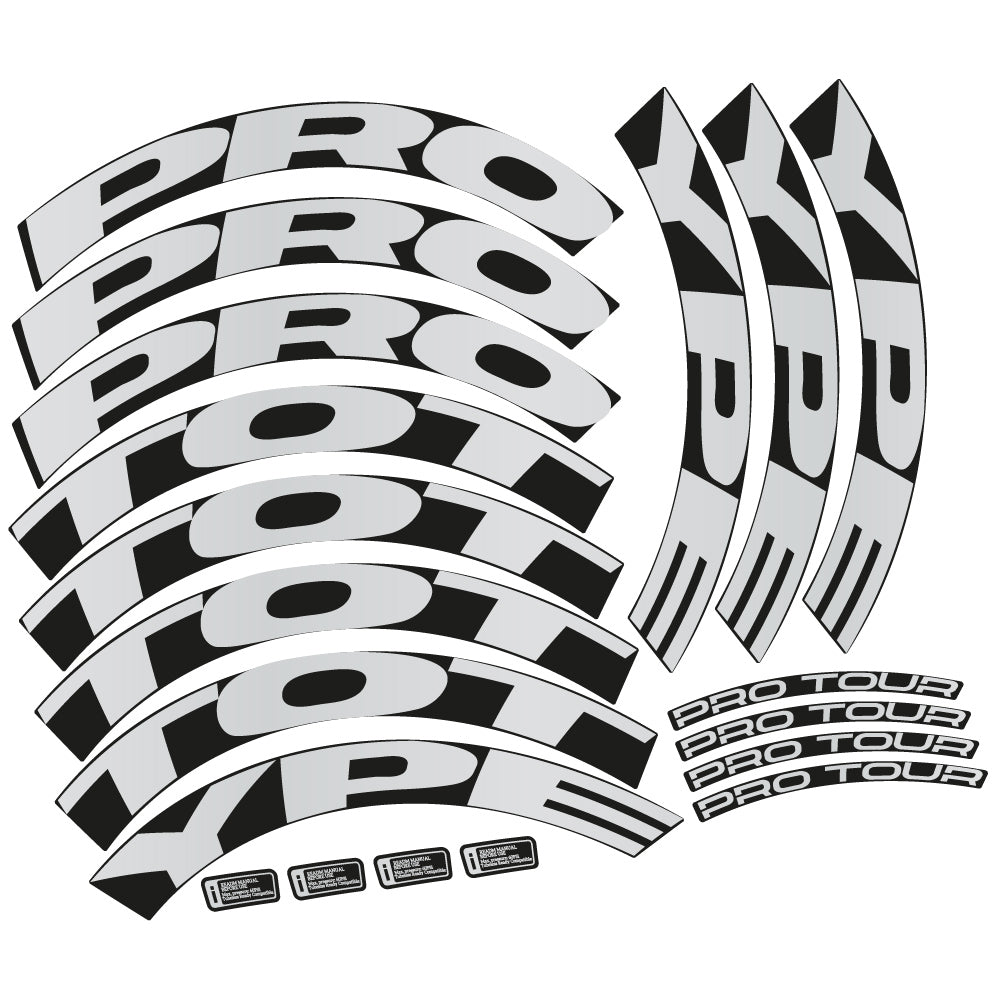 Stickers Proto. Pro Tour Disc custom design, Route profile 50 Autocollants roues Route