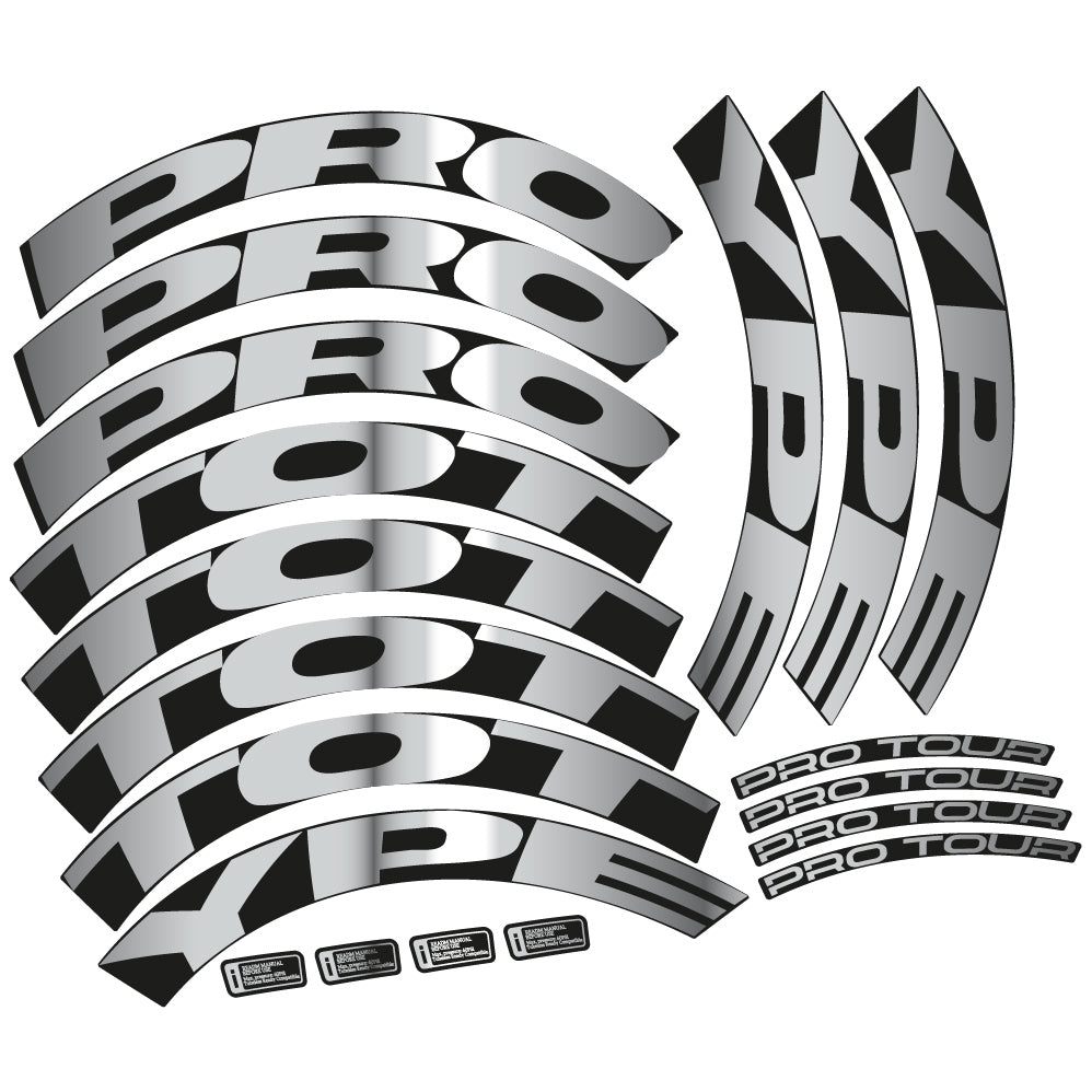 Stickers Proto. Pro Tour Disc custom design, Route profile 50 Autocollants roues Route