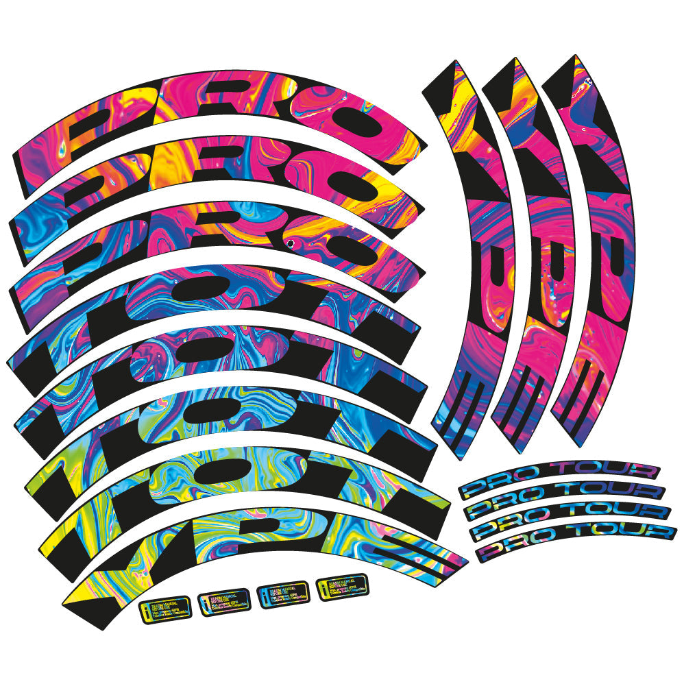 Stickers Proto. Pro Tour Disc custom design, Route profile 50 Autocollants roues Route