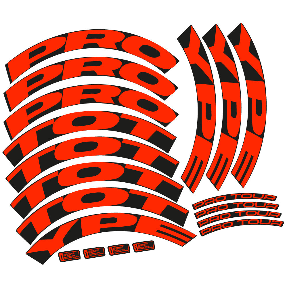 Stickers Proto. Pro Tour Disc custom design, Route profile 50 Autocollants roues Route