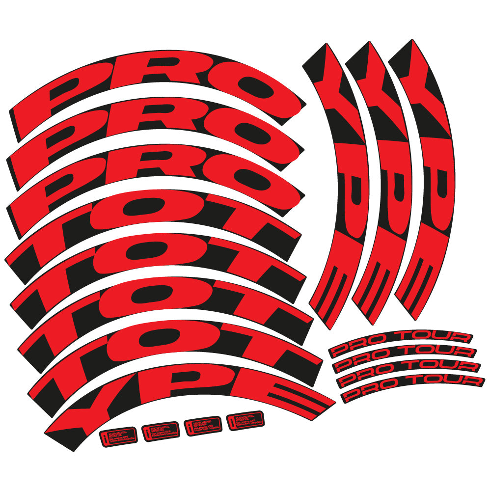 Stickers Proto. Pro Tour Disc custom design, Route profile 50 Autocollants roues Route