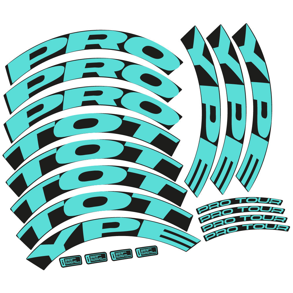 Stickers Proto. Pro Tour Disc custom design, Route profile 50 Autocollants roues Route