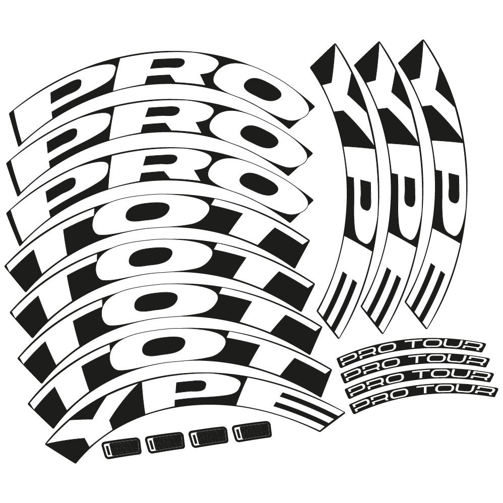 Stickers Proto. Pro Tour Disc custom design, Route profile 50 Autocollants roues Route