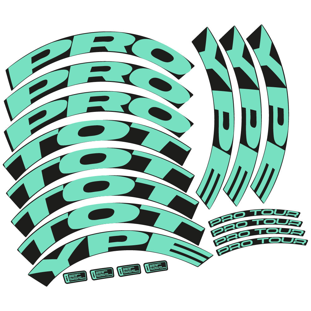 Stickers Proto. Pro Tour Disc custom design, Route profile 50 Autocollants roues Route