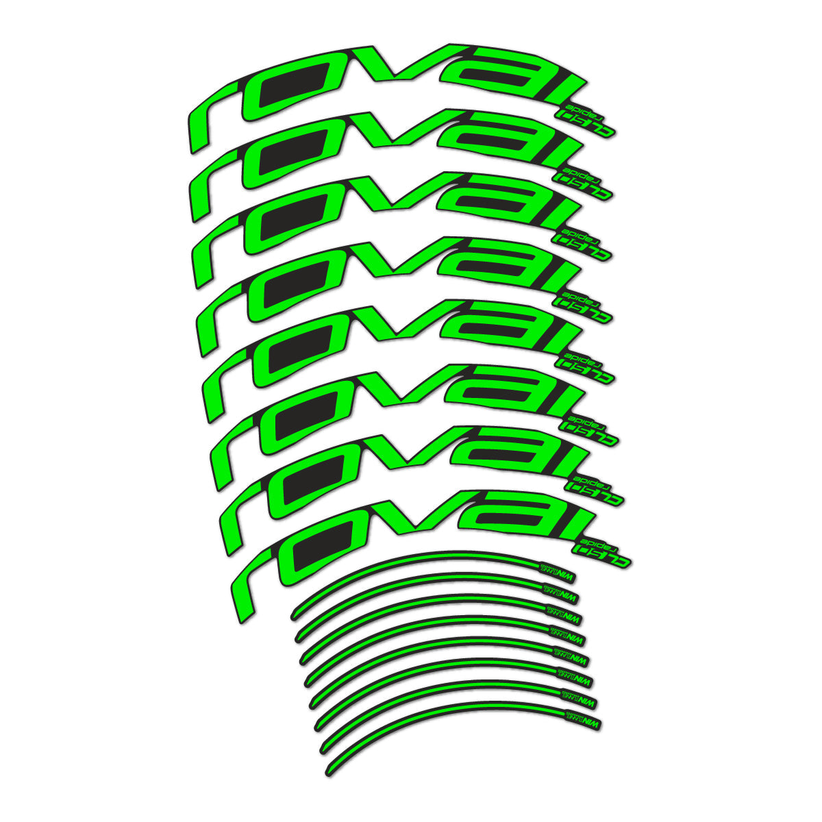 Neon Green decal for Roval CL 50 2016-2018 Rim Brake road wheel 50mm – bike sticker vinyl