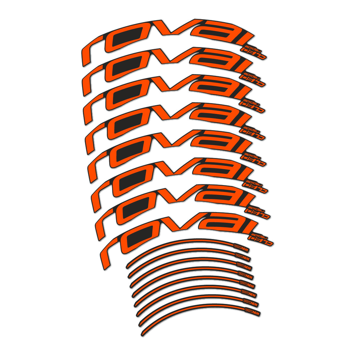 Orange Neon decal for Roval CL 50 2016-2018 Rim Brake road wheel 50mm – bike sticker vinyl
