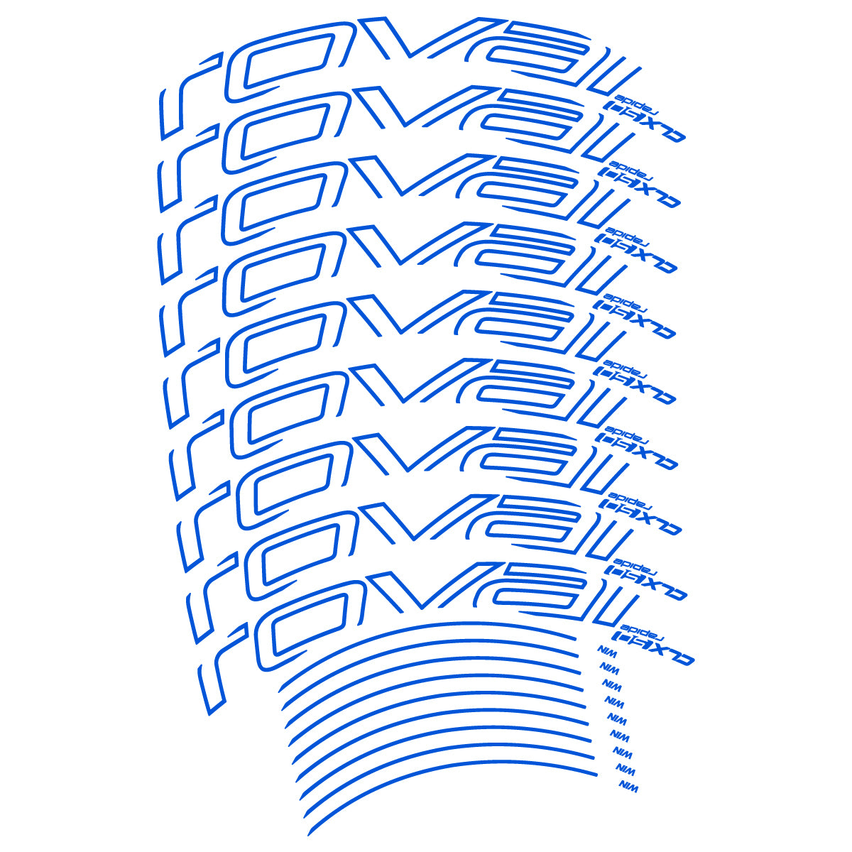 Stickers compatibles Roval CLX50 Disc VEC 2018-2025 pour jantes route 50 mm – autocollants vinyle - Bleu Mer