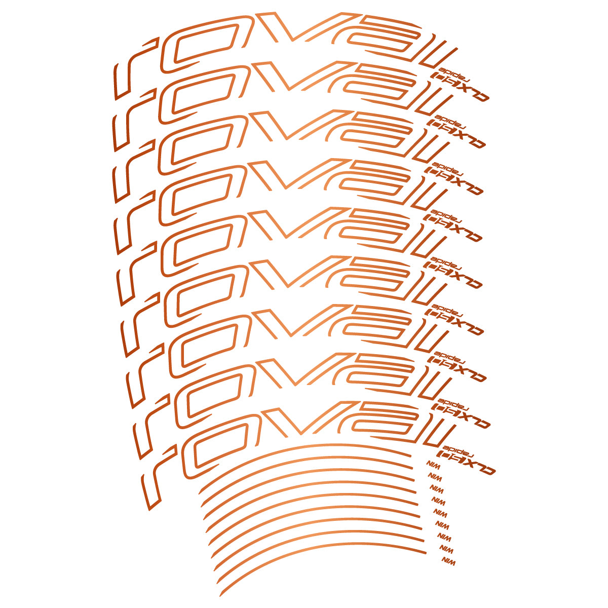 Stickers compatibles Roval CLX50 Disc VEC 2018-2025 pour jantes route 50 mm – autocollants vinyle - Bronze