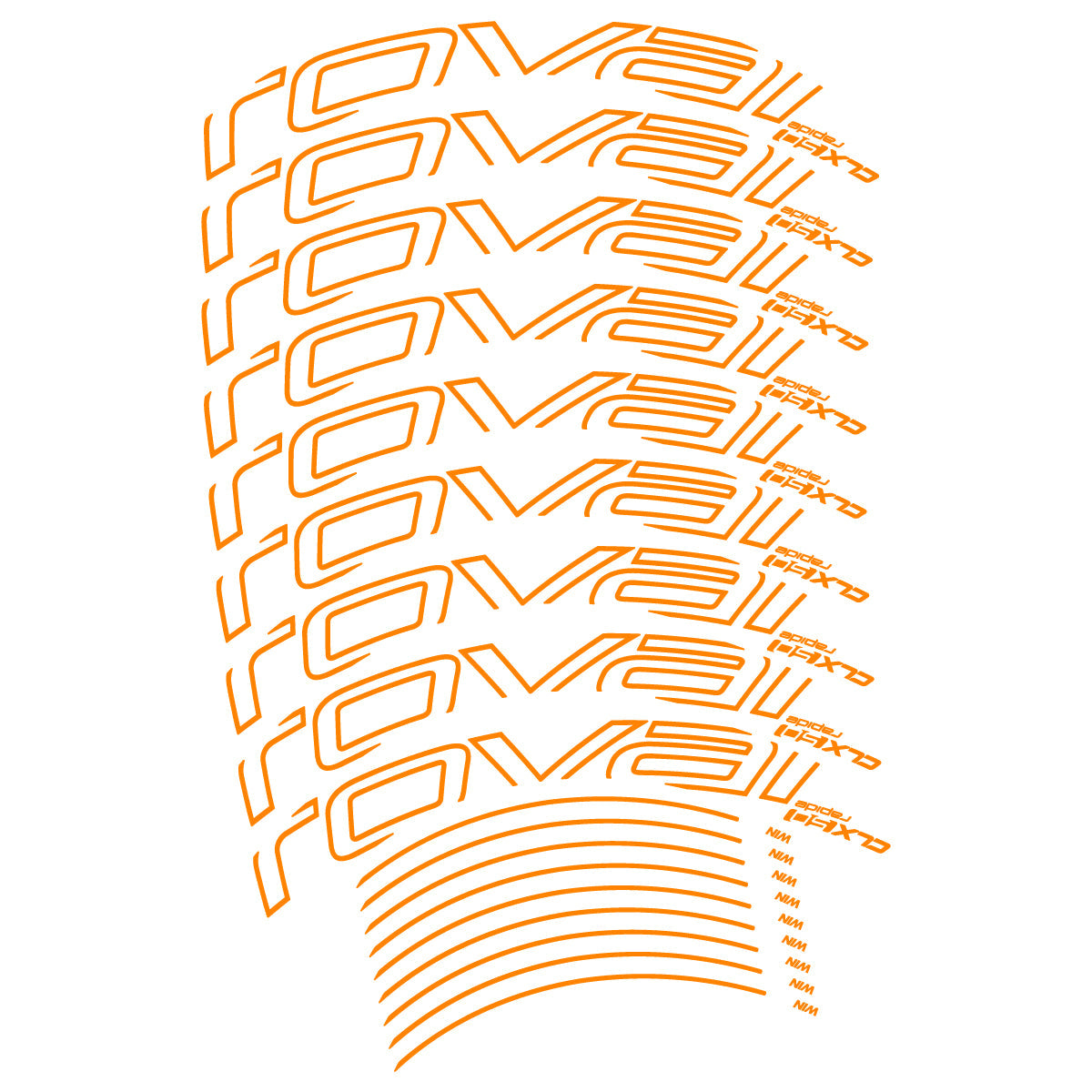 Light Neon Orange decal for Roval CLX50 Disc VEC 2018-2025 road wheel 50mm – bike sticker vinyl