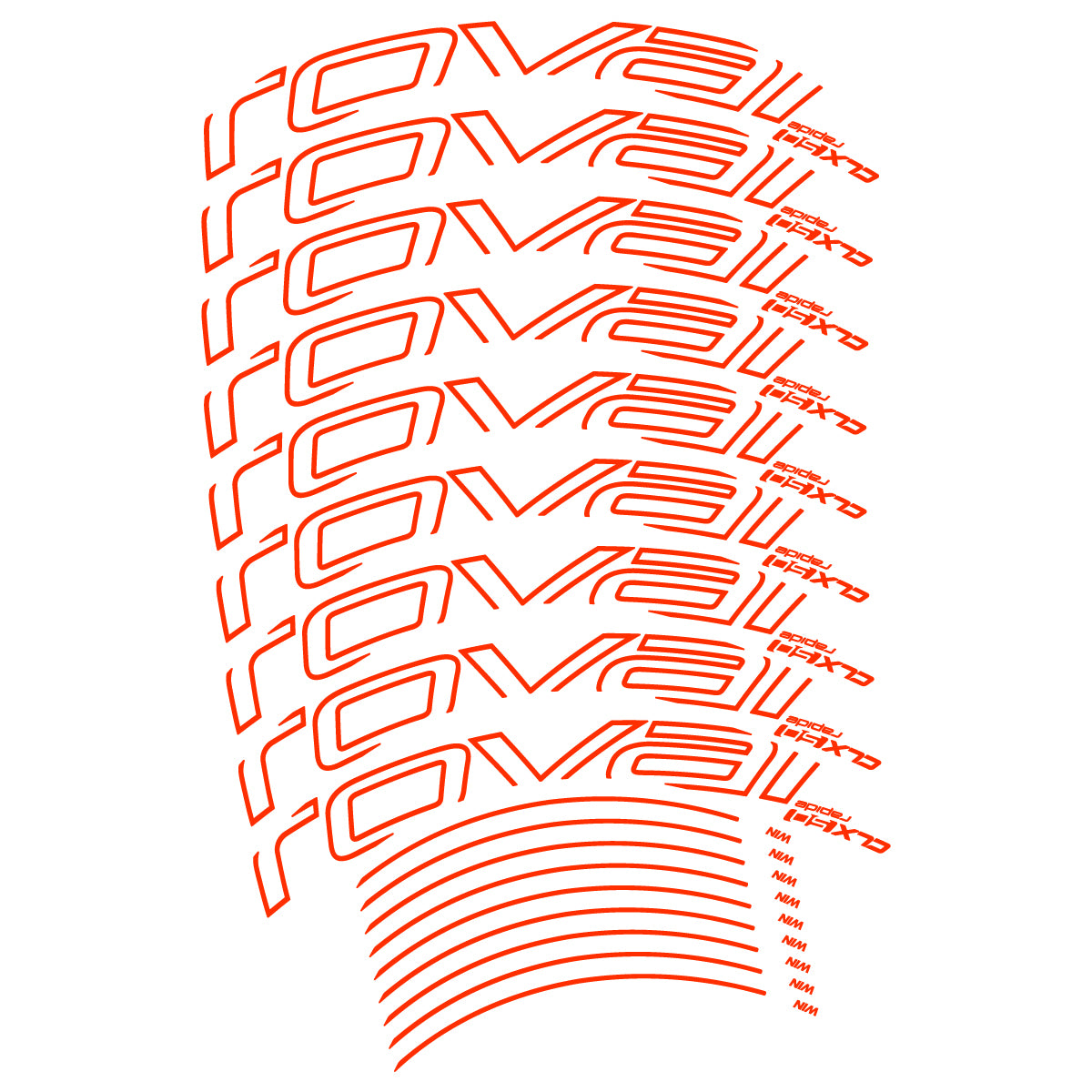 Stickers compatibles Roval CLX50 Disc VEC 2018-2025 pour jantes route 50 mm – autocollants vinyle - Orange KTM