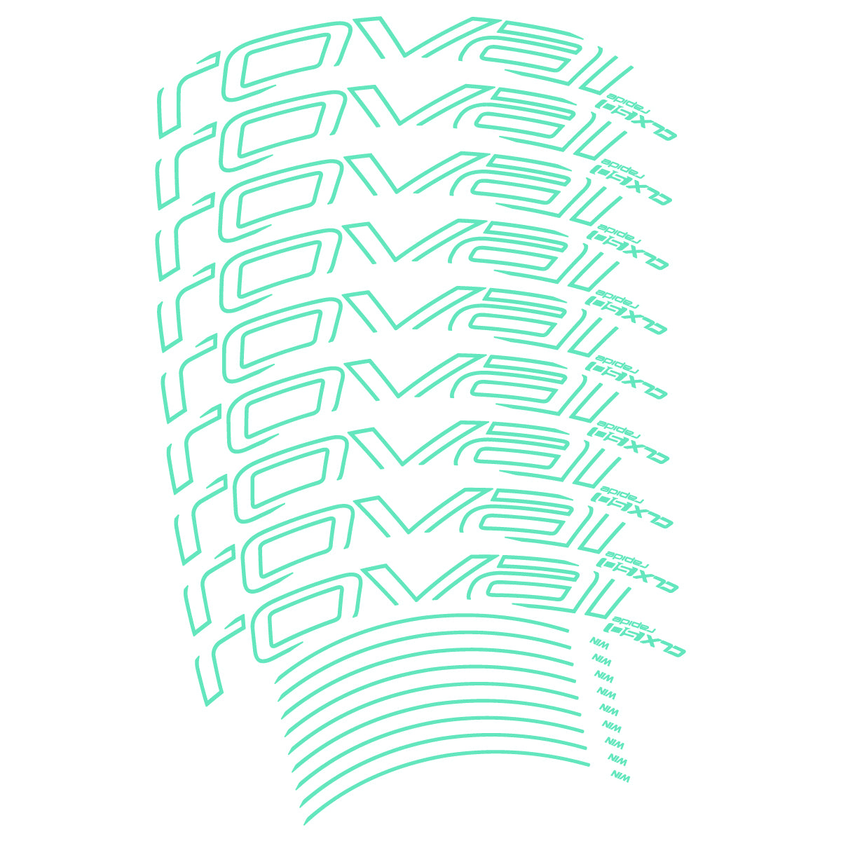 Stickers compatibles Roval CLX50 Disc VEC 2018-2025 pour jantes route 50 mm – autocollants vinyle - Vert Menthe