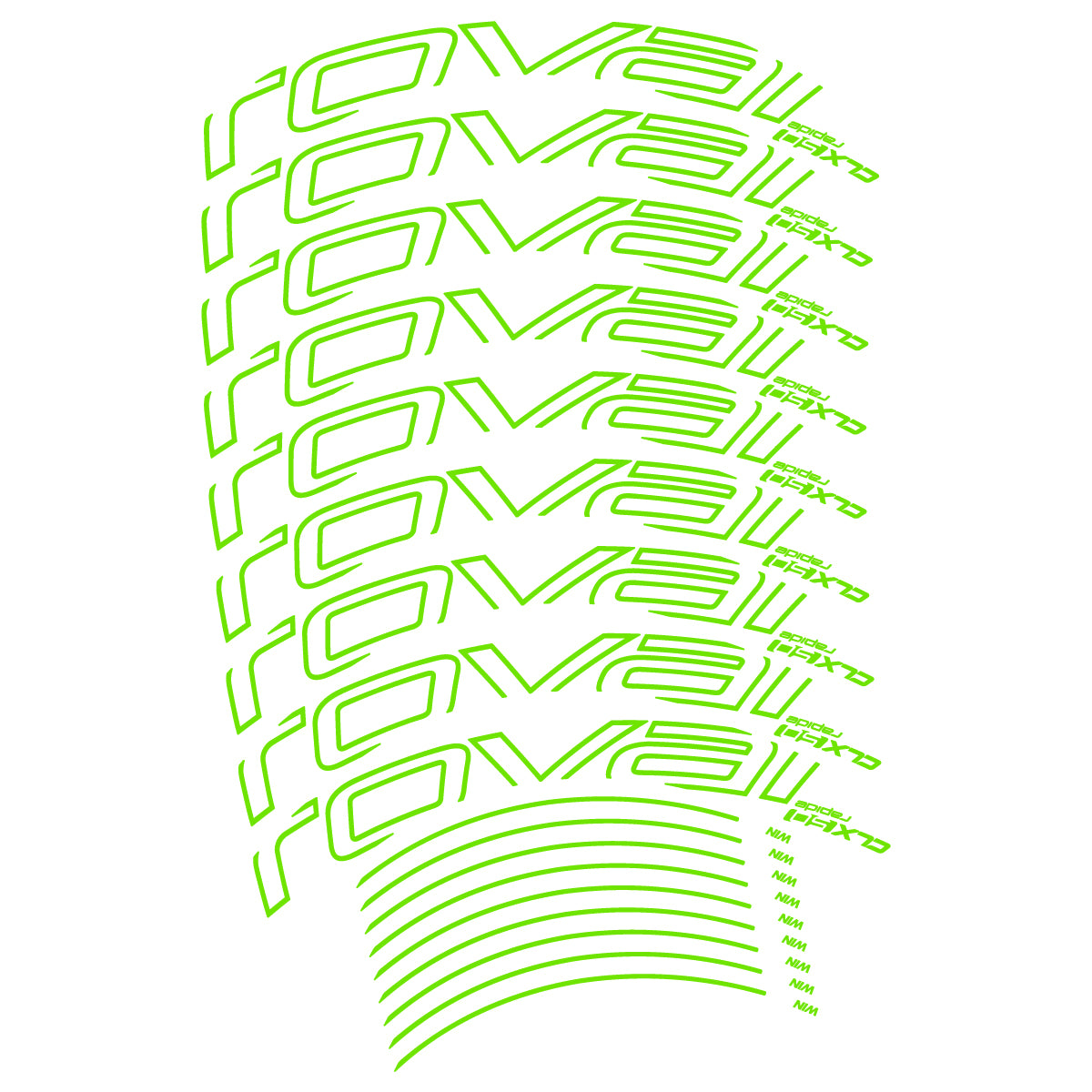 Stickers compatibles Roval CLX50 Disc VEC 2018-2025 pour jantes route 50 mm – autocollants vinyle - Vert Pistache