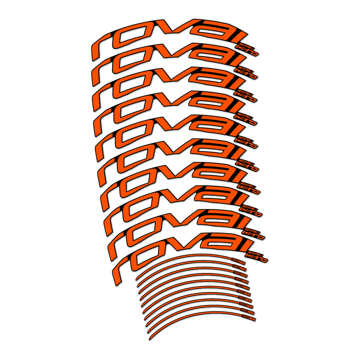 Stickers compatibles Roval CL 50 Disc pour jantes route 50 mm – autocollants vinyle - Orange