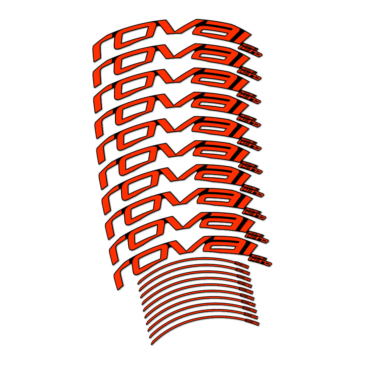 Stickers compatibles Roval CL 50 Disc pour jantes route 50 mm – autocollants vinyle - Orange KTM