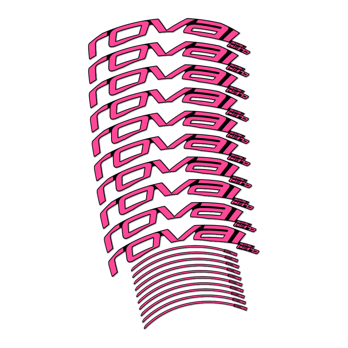 Stickers compatibles Roval CL 50 Disc pour jantes route 50 mm – autocollants vinyle - Rose Bonbon