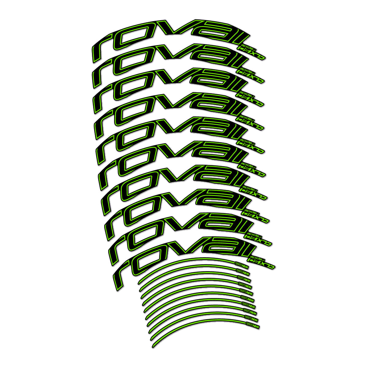 Apple Green decal for Roval CLX 50 Disc road wheel 50mm – bike sticker vinyl