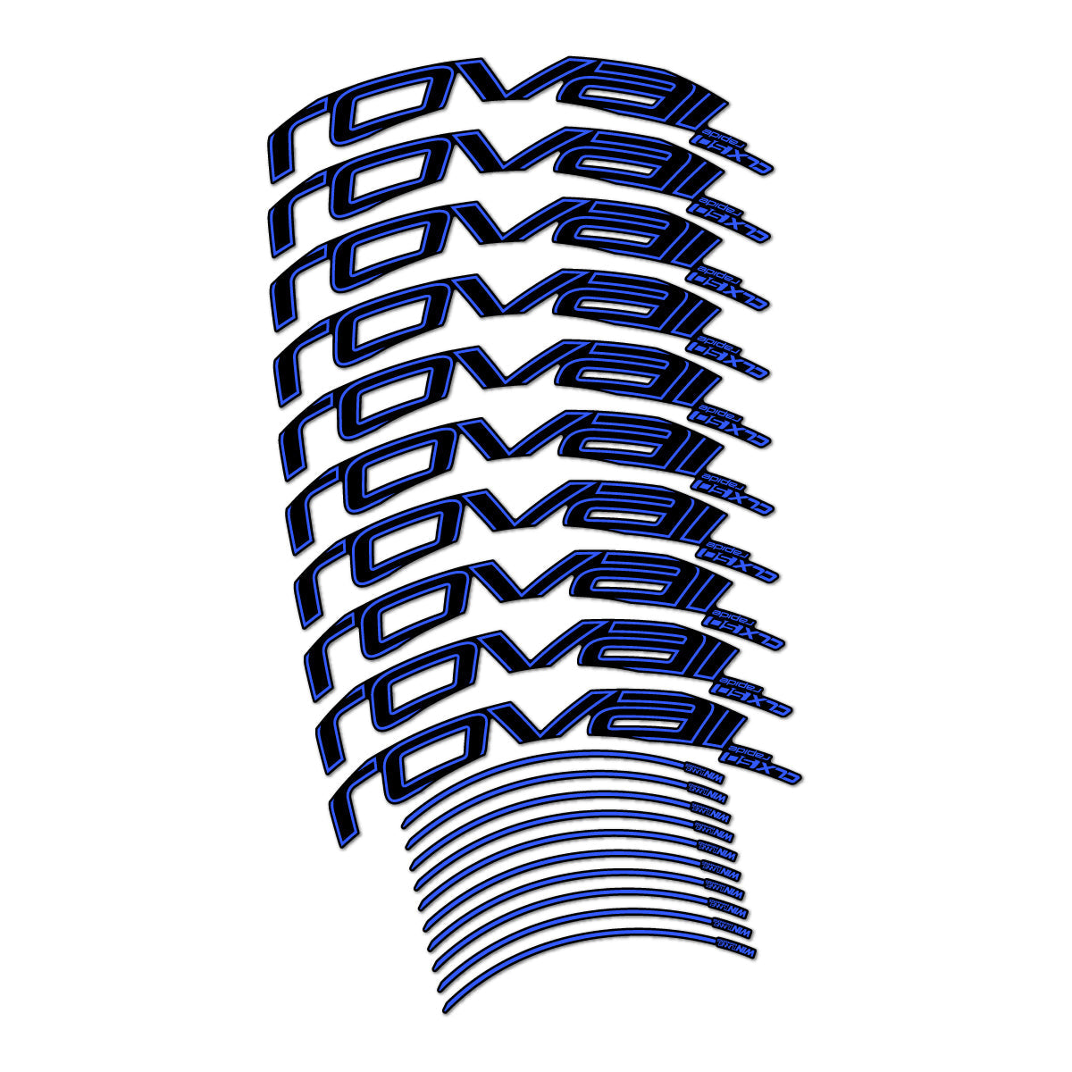 Medium Blue decal for Roval CLX 50 Disc road wheel 50mm – bike sticker vinyl