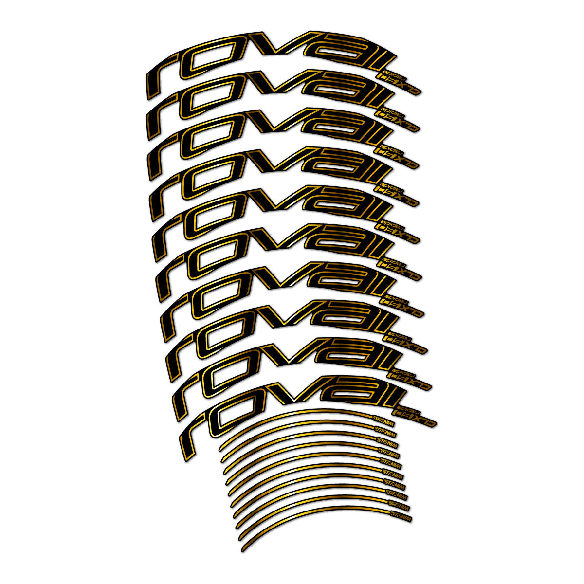 Chrome Gold decal for Roval CLX 50 Disc road wheel 50mm – bike sticker vinyl