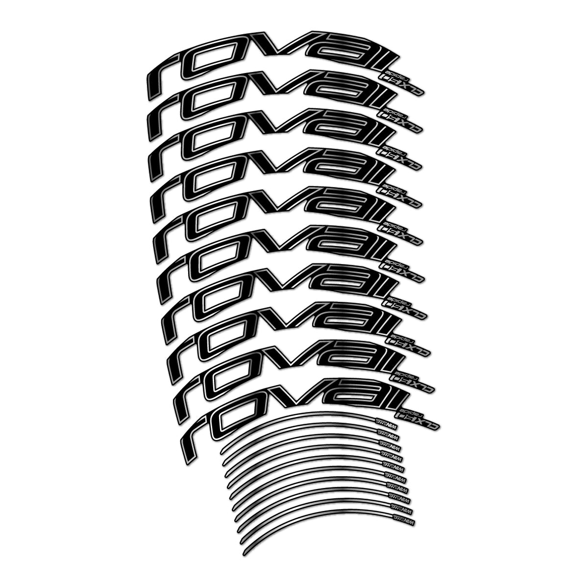 Chrome Silver decal for Roval CLX 50 Disc road wheel 50mm – bike sticker vinyl