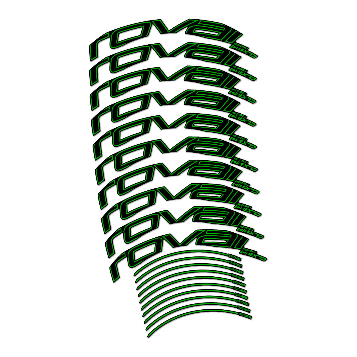 Green decal for Roval CLX 50 Disc road wheel 50mm – bike sticker vinyl