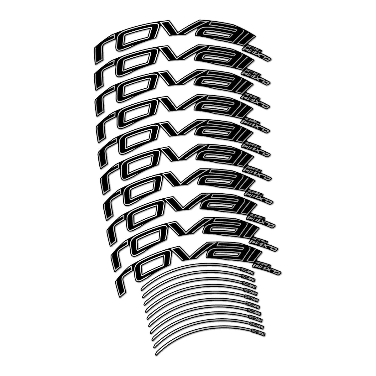 Light Silver decal for Roval CLX 50 Disc road wheel 50mm – bike sticker vinyl