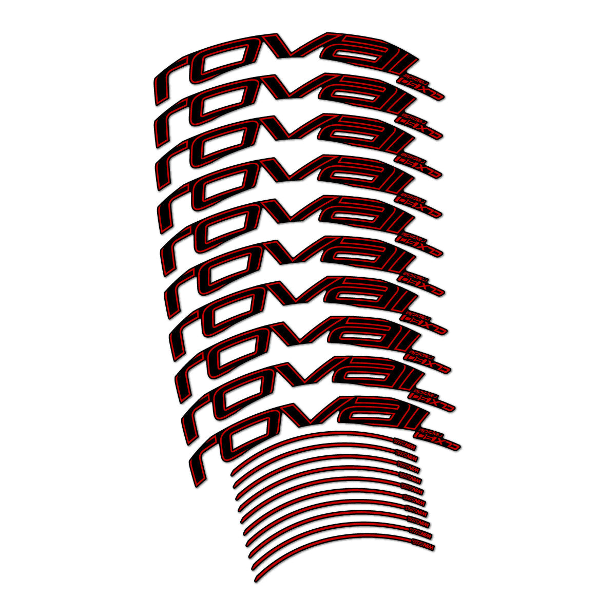 Medium Red decal for Roval CLX 50 Disc road wheel 50mm – bike sticker vinyl