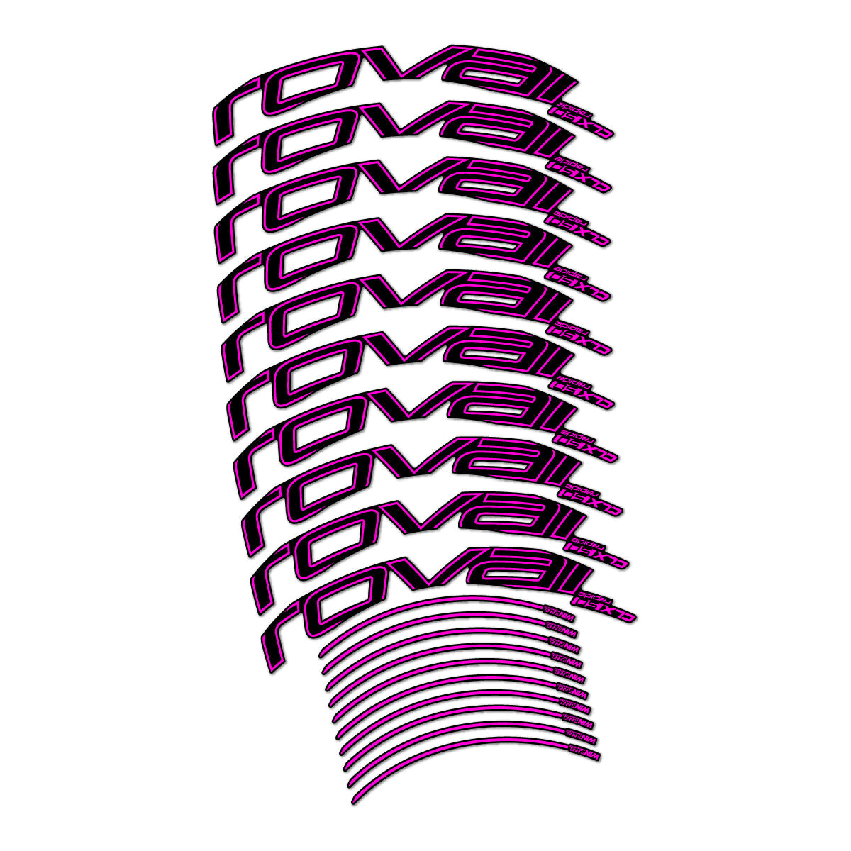 Fuchsia Neon decal for Roval CLX 50 Disc road wheel 50mm – bike sticker vinyl
