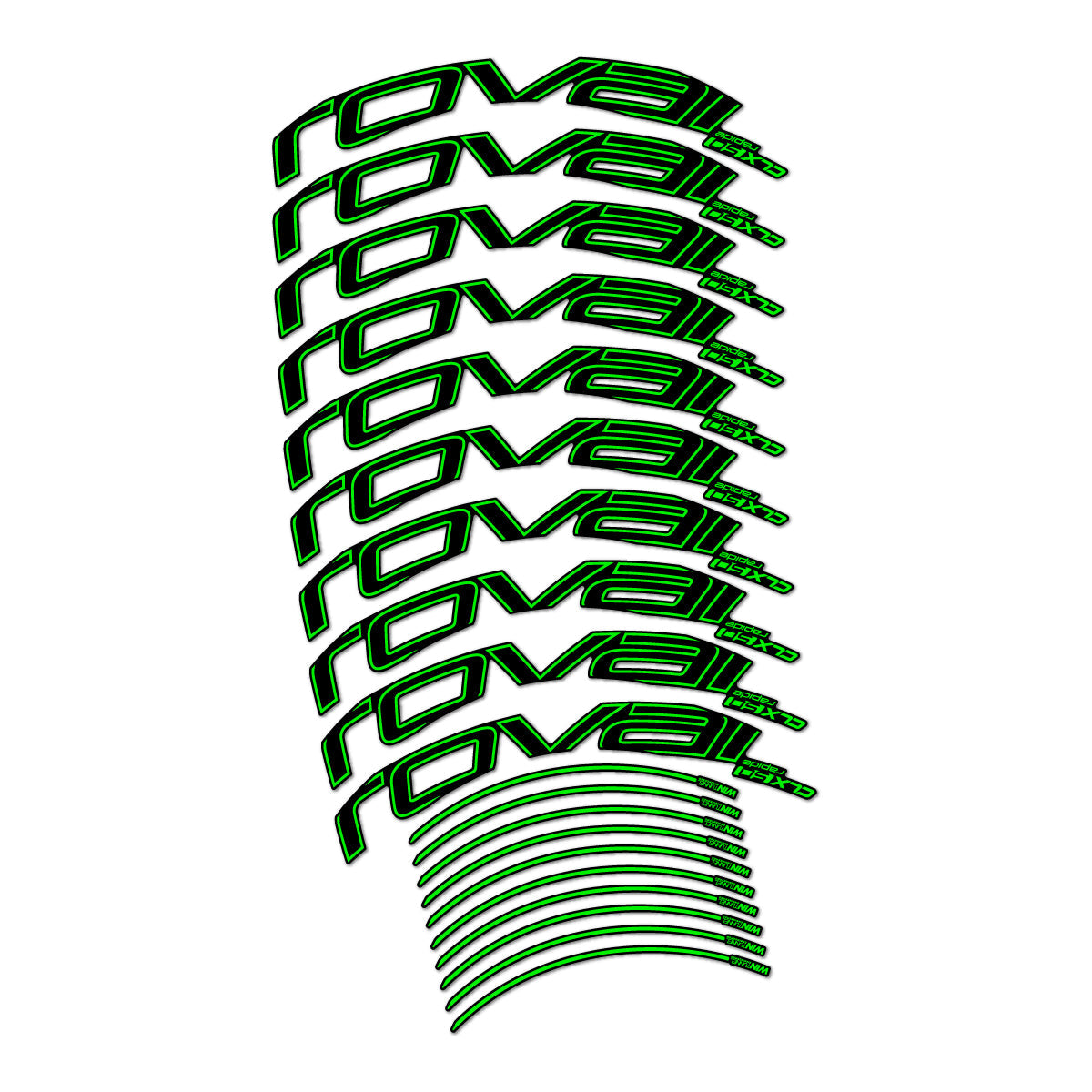 Neon Green decal for Roval CLX 50 Disc road wheel 50mm – bike sticker vinyl