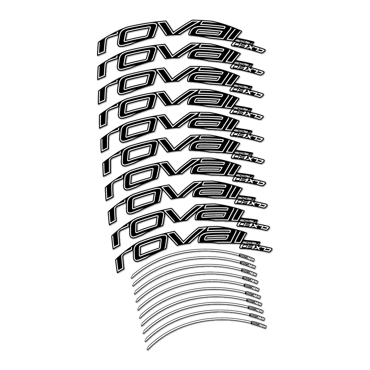 Stickers compatibles Roval CLX 50 frein sur jante pour jantes route 50 mm – autocollants vinyle - Blanc