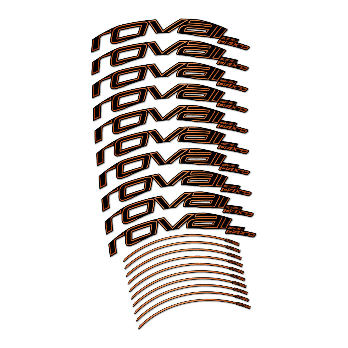 Stickers compatibles Roval CLX 50 frein sur jante pour jantes route 50 mm – autocollants vinyle - Bronze