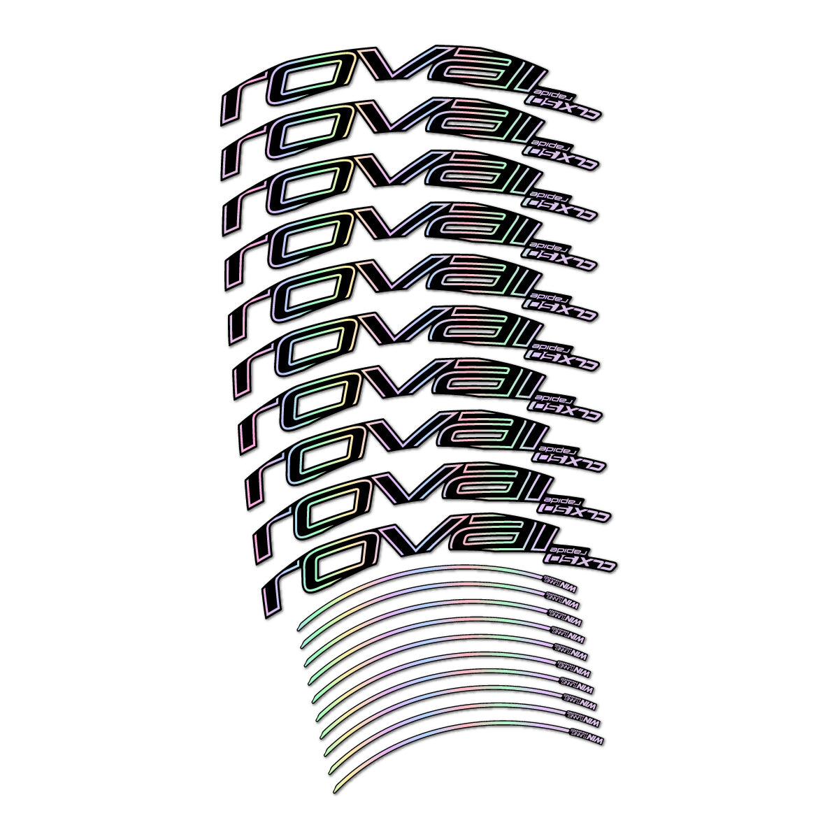 Stickers compatibles Roval CLX 50 frein sur jante pour jantes route 50 mm – autocollants vinyle - Holographique