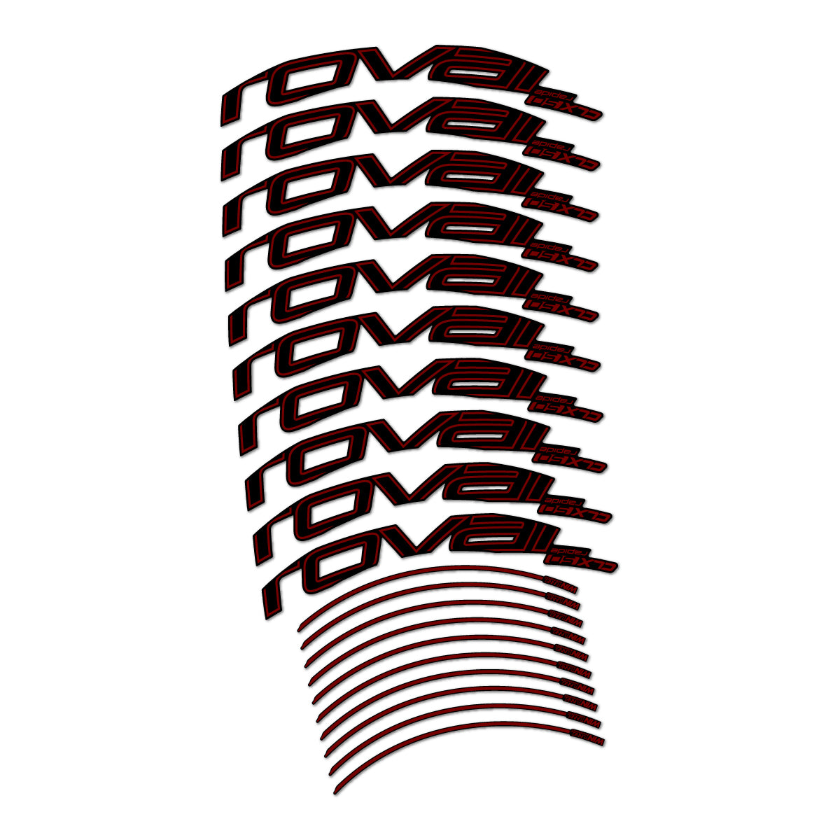 Stickers compatibles Roval CLX 50 frein sur jante pour jantes route 50 mm – autocollants vinyle - Rouge Bordeaux