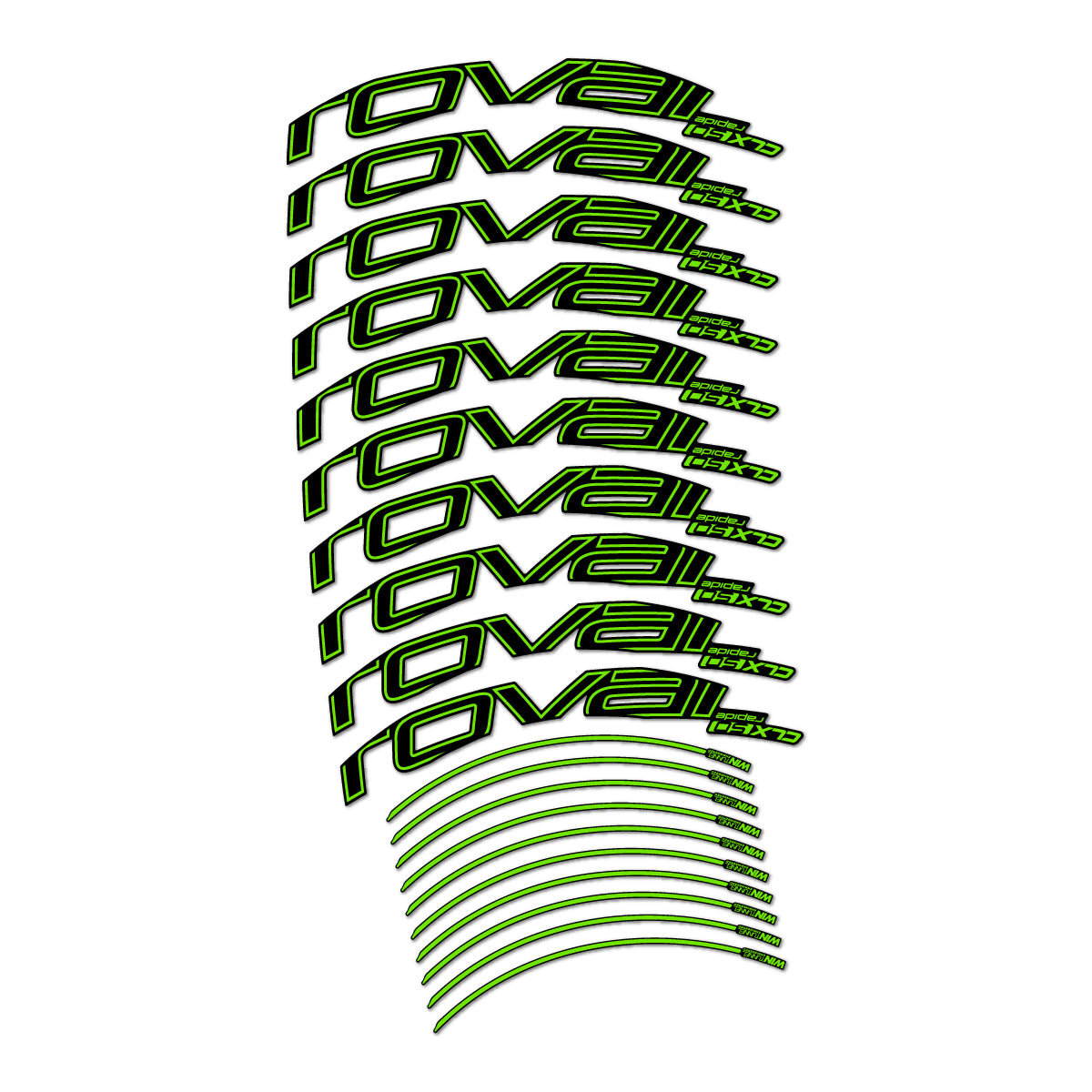 Stickers compatibles Roval CLX 50 frein sur jante pour jantes route 50 mm – autocollants vinyle - Vert Pistache
