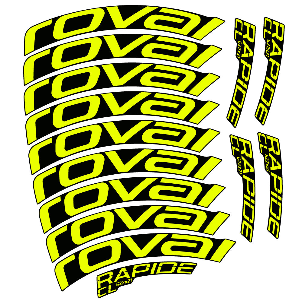 Stickers Roval Rapide CL compatibles - Autocollants roue vélo route