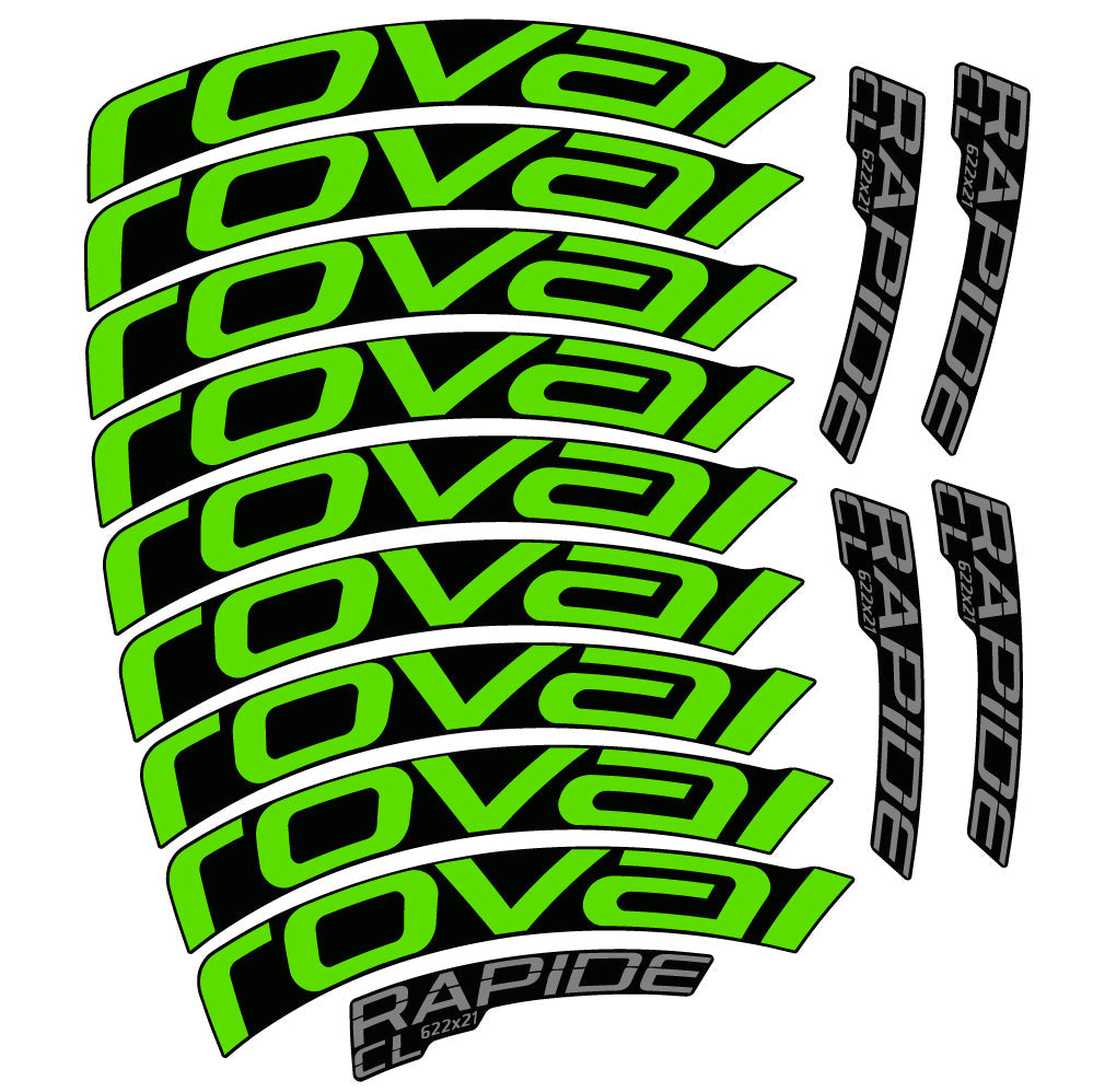 Stickers Roval Rapide CL compatibles - Autocollants roue vélo route