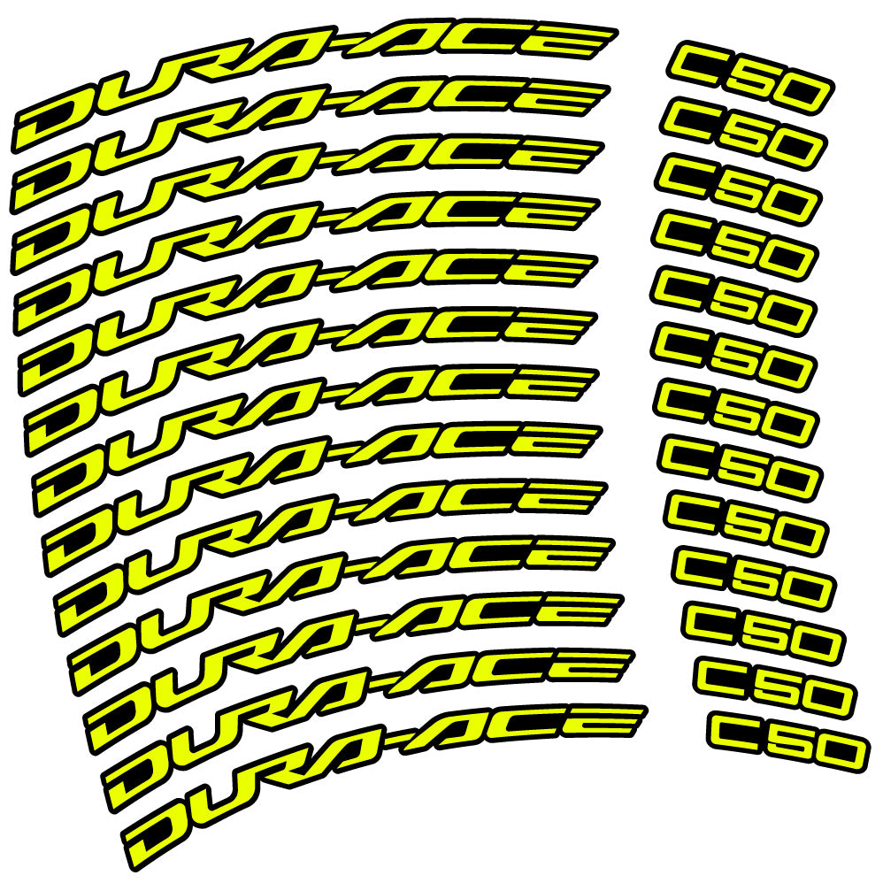 Stickers Shimano DuraAce C50 Carbon 2022 compatibles Autocollants roues Route