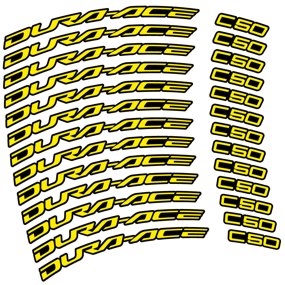 Stickers Shimano DuraAce C50 Carbon 2022 compatibles Autocollants roues Route