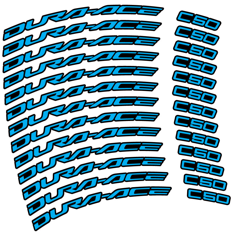Stickers Shimano DuraAce C50 Carbon 2022 compatibles Autocollants roues Route