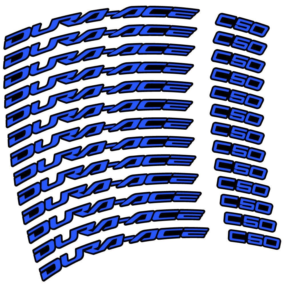 Stickers Shimano DuraAce C50 Carbon 2022 compatibles Autocollants roues Route